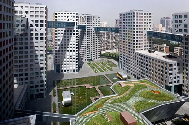 Roof garden aerial view at Beijing MOMA Phase III