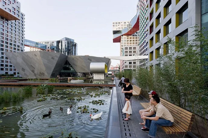 Waterfront seating at Beijing MOMA Phase III