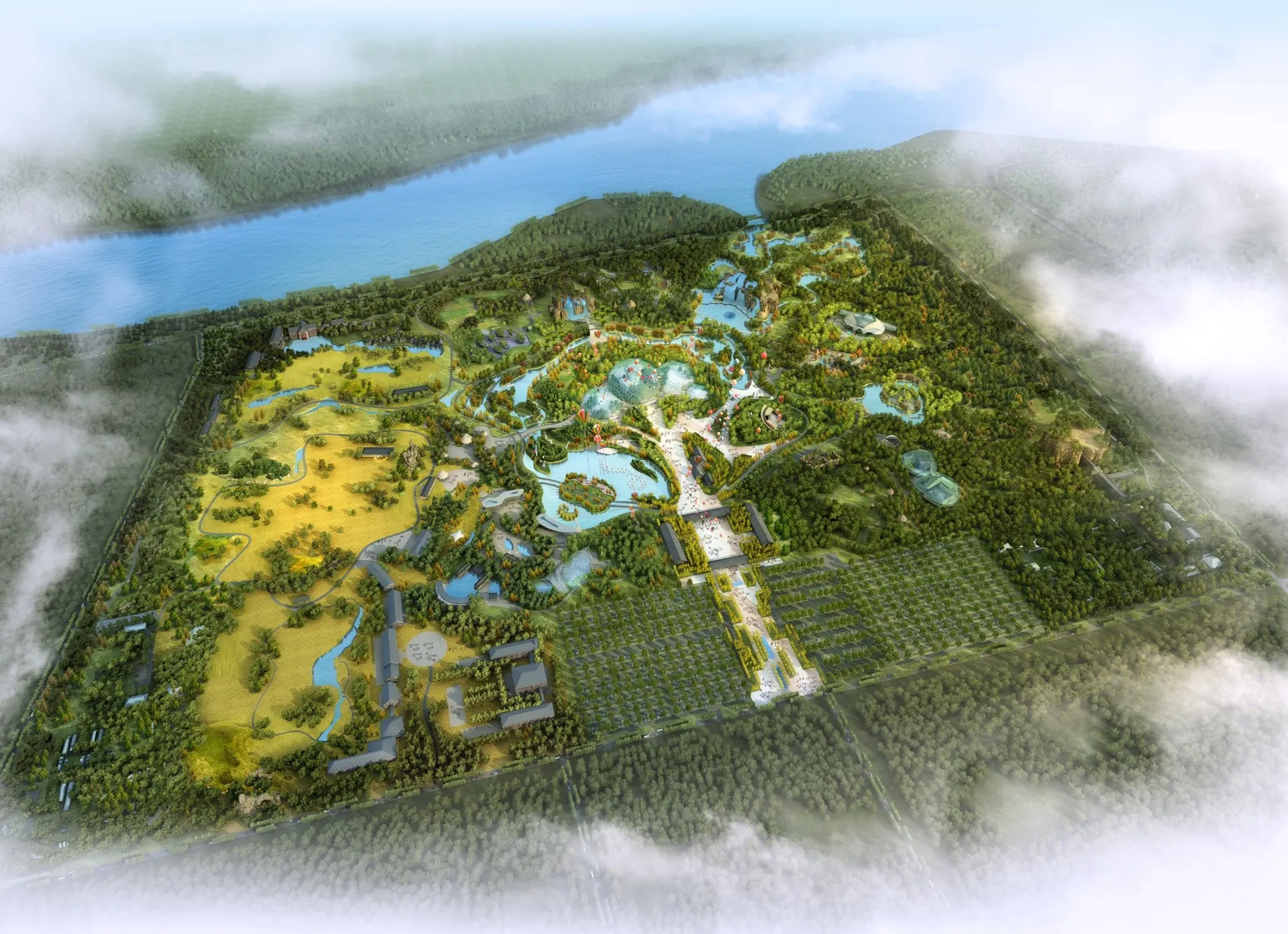 Aerial biopark view for Beijing New Zoo