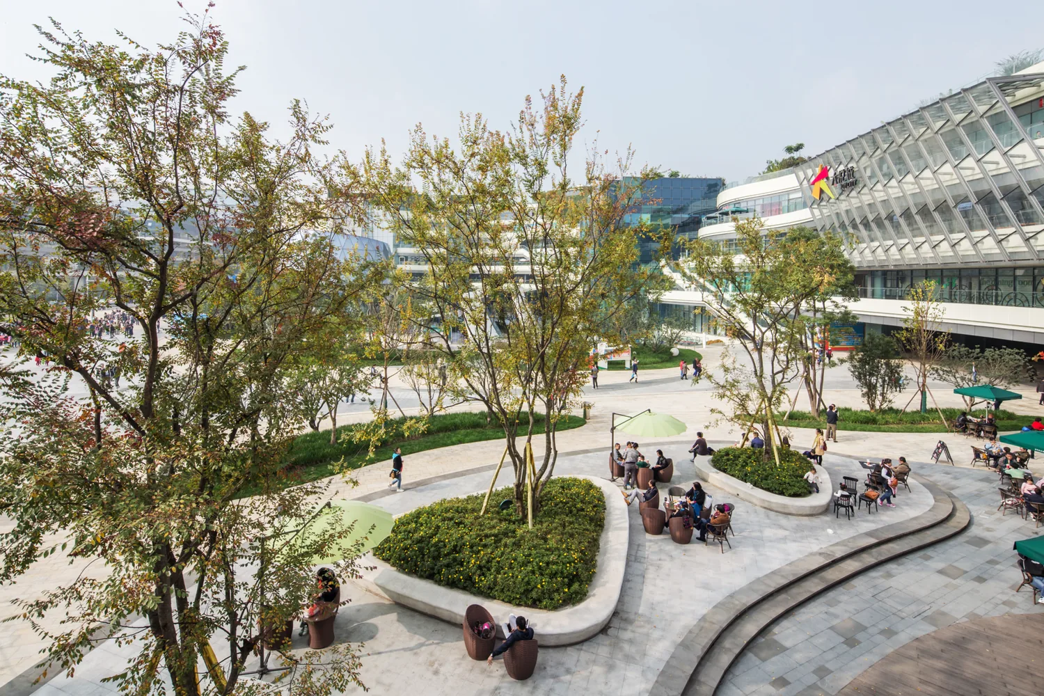 Courtyard public space at Chengdu Joy City