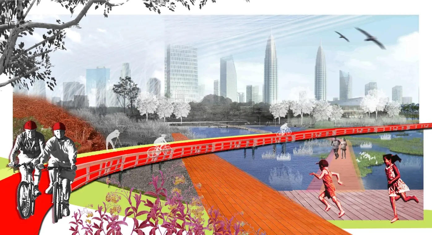 Bridge greenway concept for Fuzhou Southern Nantai Island