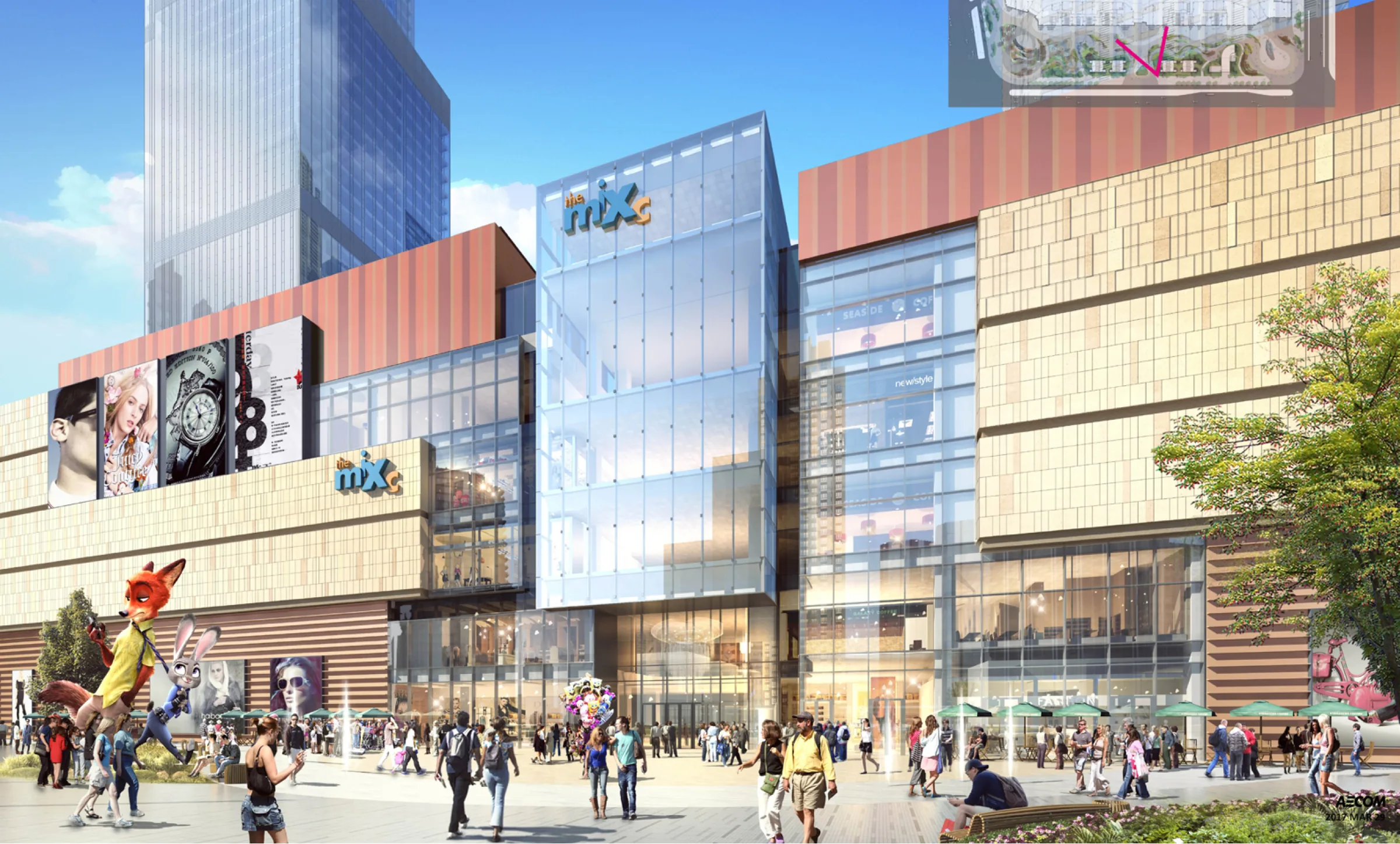 Retail frontage at Liuzhou MixC