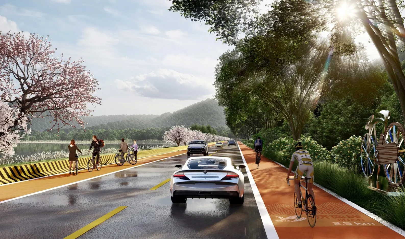Cycling corridor concept for Shandong parkway planning