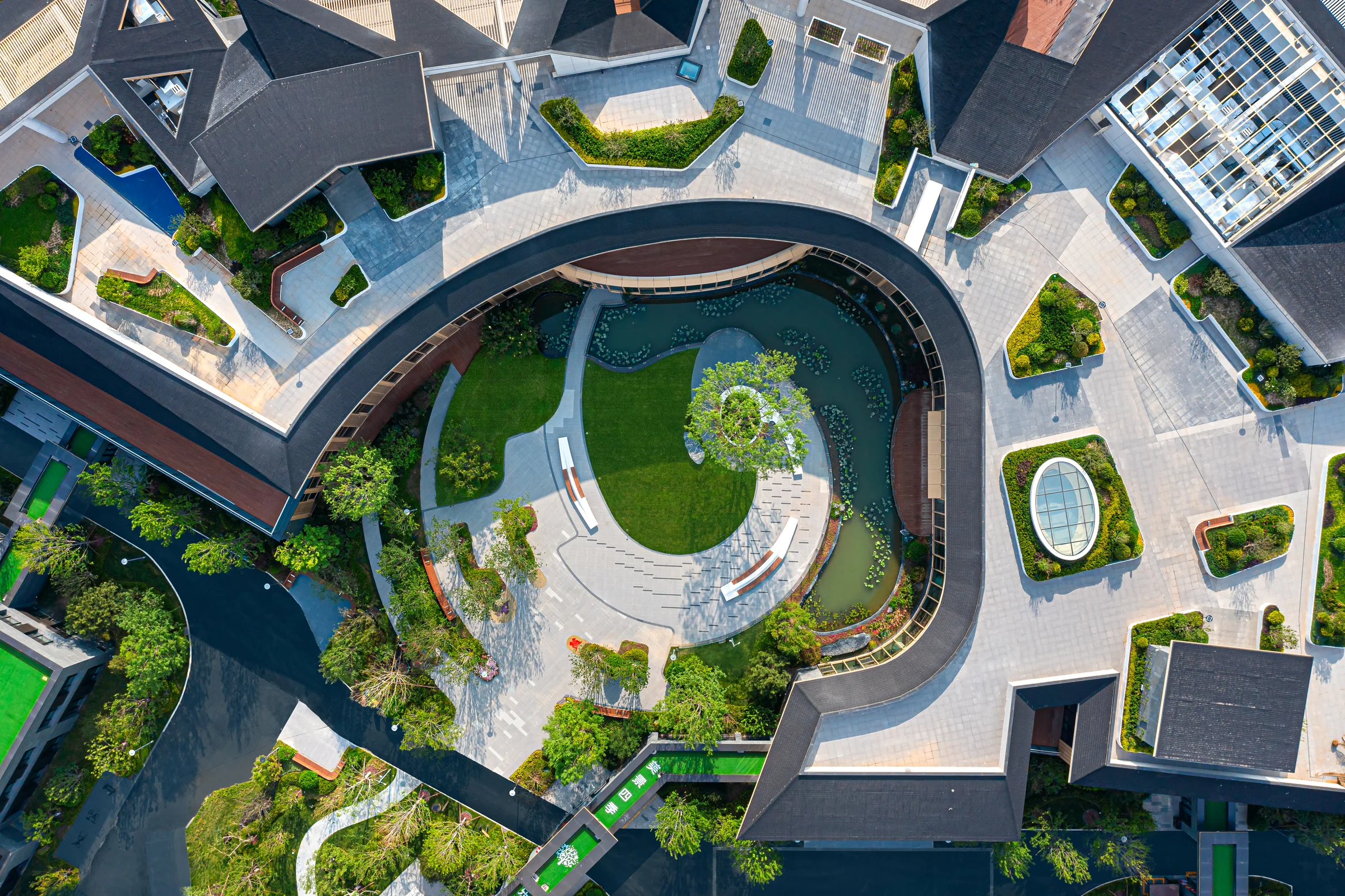 Aerial courtyard at Tianjin Taikang Jinyuan