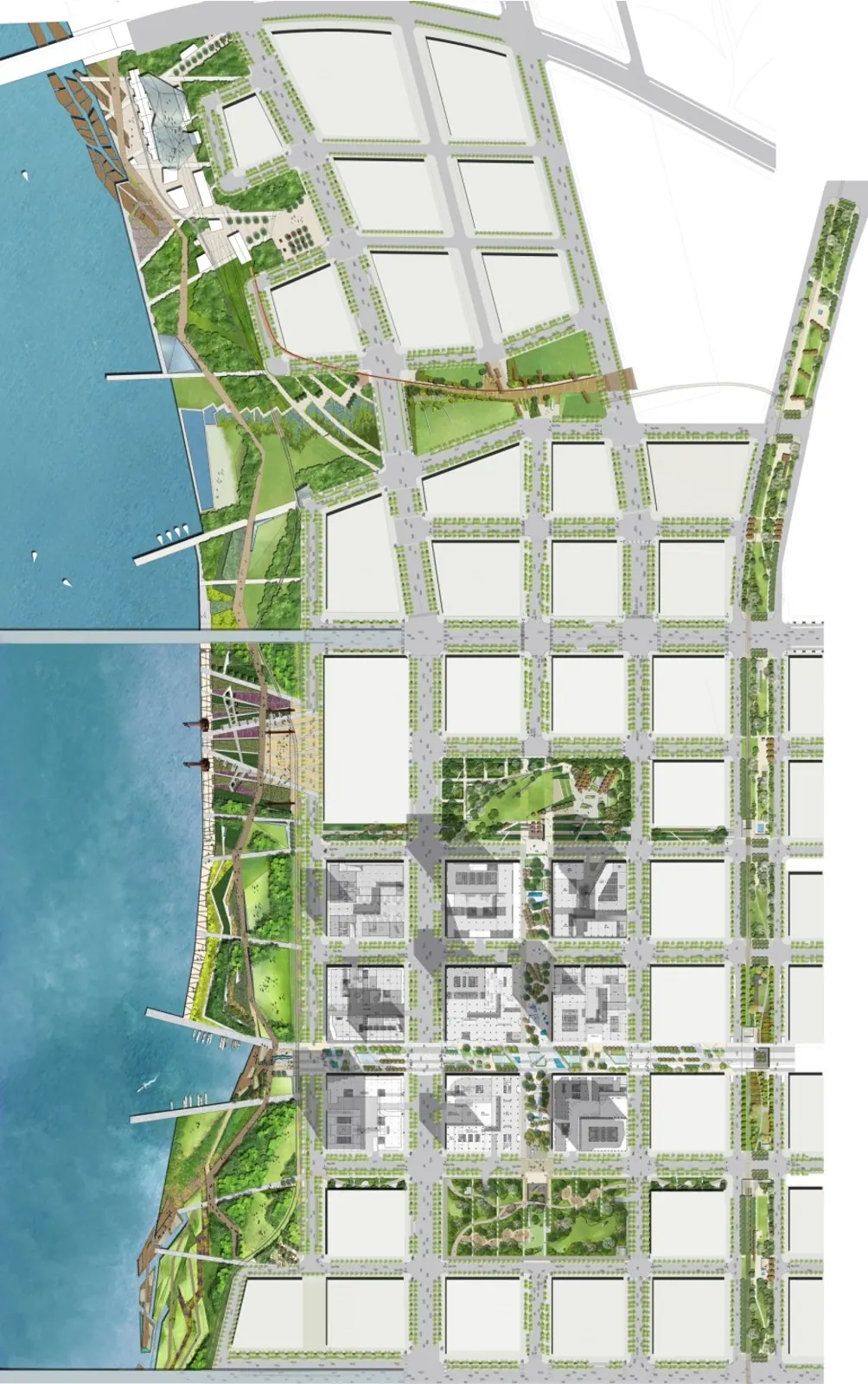 Landscape plan for Tianjin Yujiapu Riverfront Park