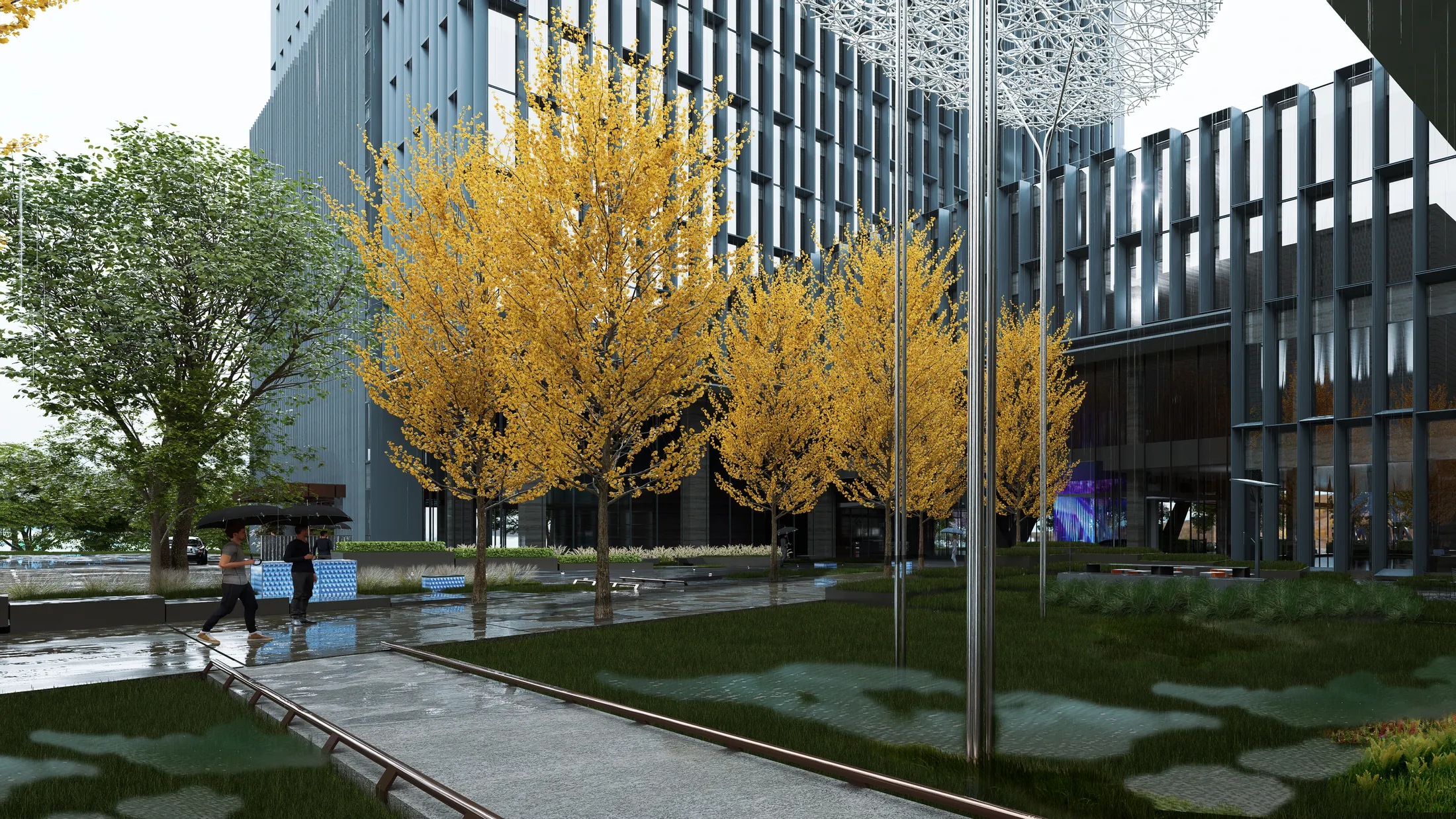 Campus courtyard at Wuhan Taikang Headquarters
