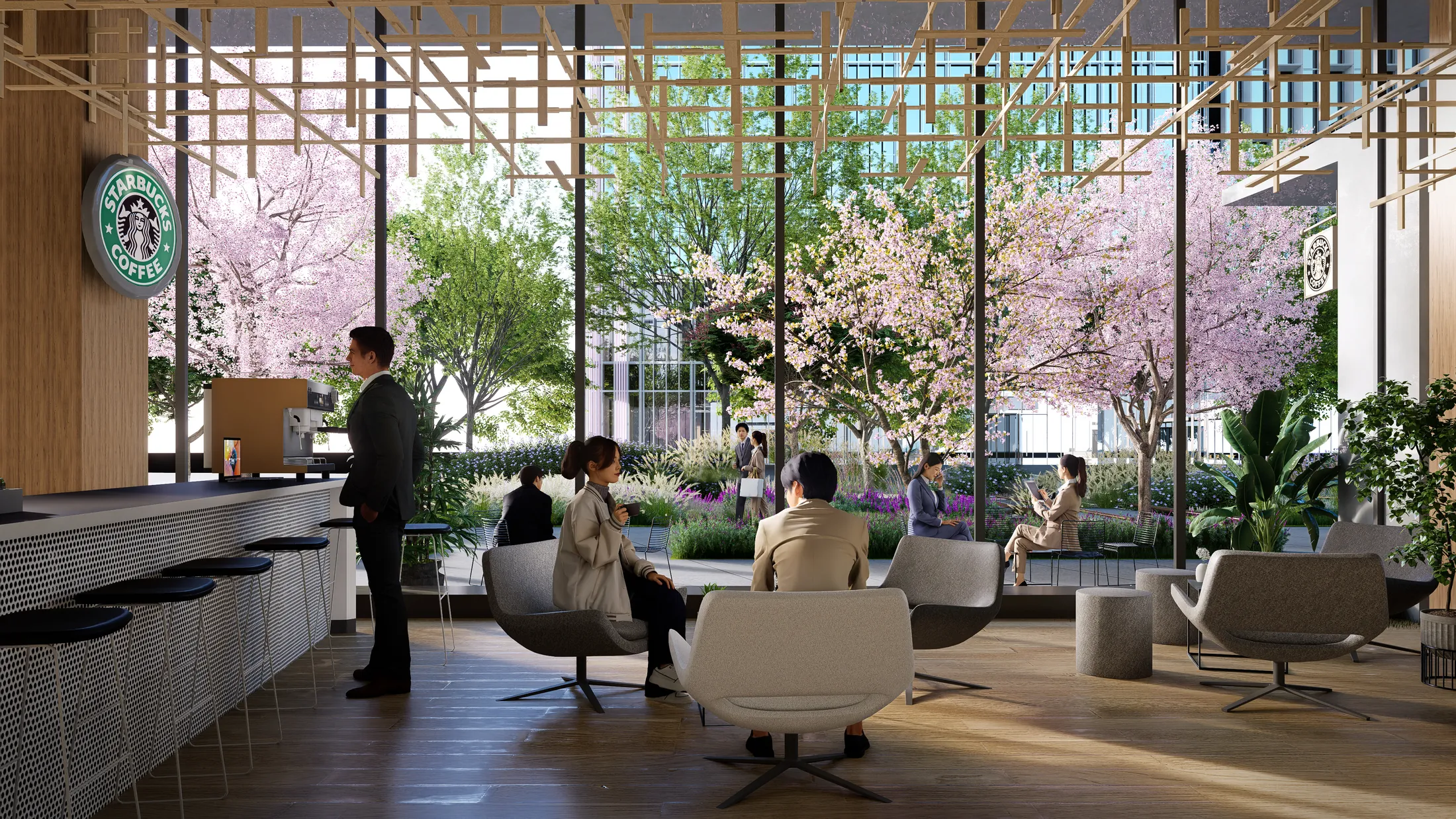 Lounge landscape at Wuhan Taikang Headquarters