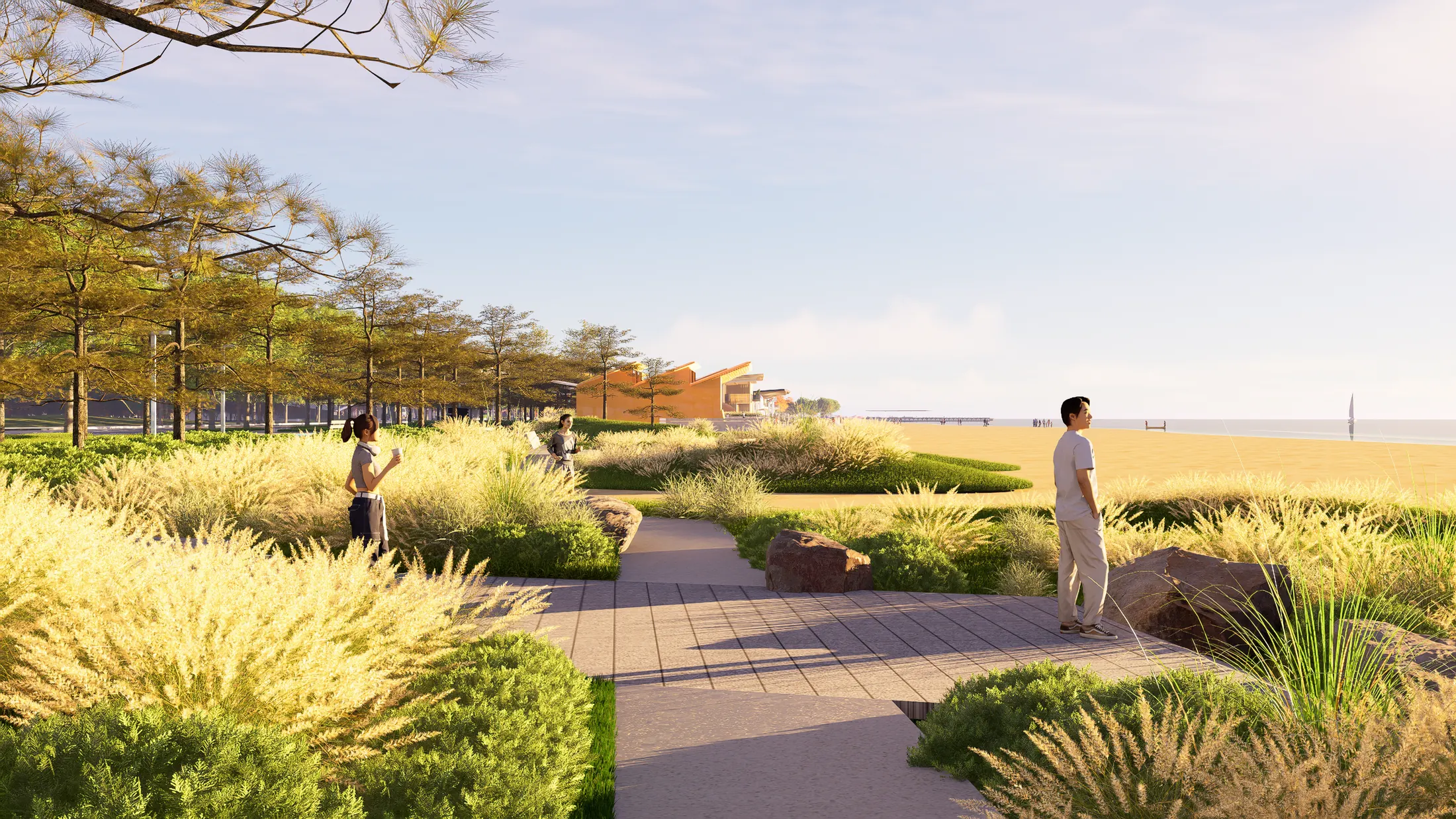 Coastal planting at Yantai Coastal Line Demo Area