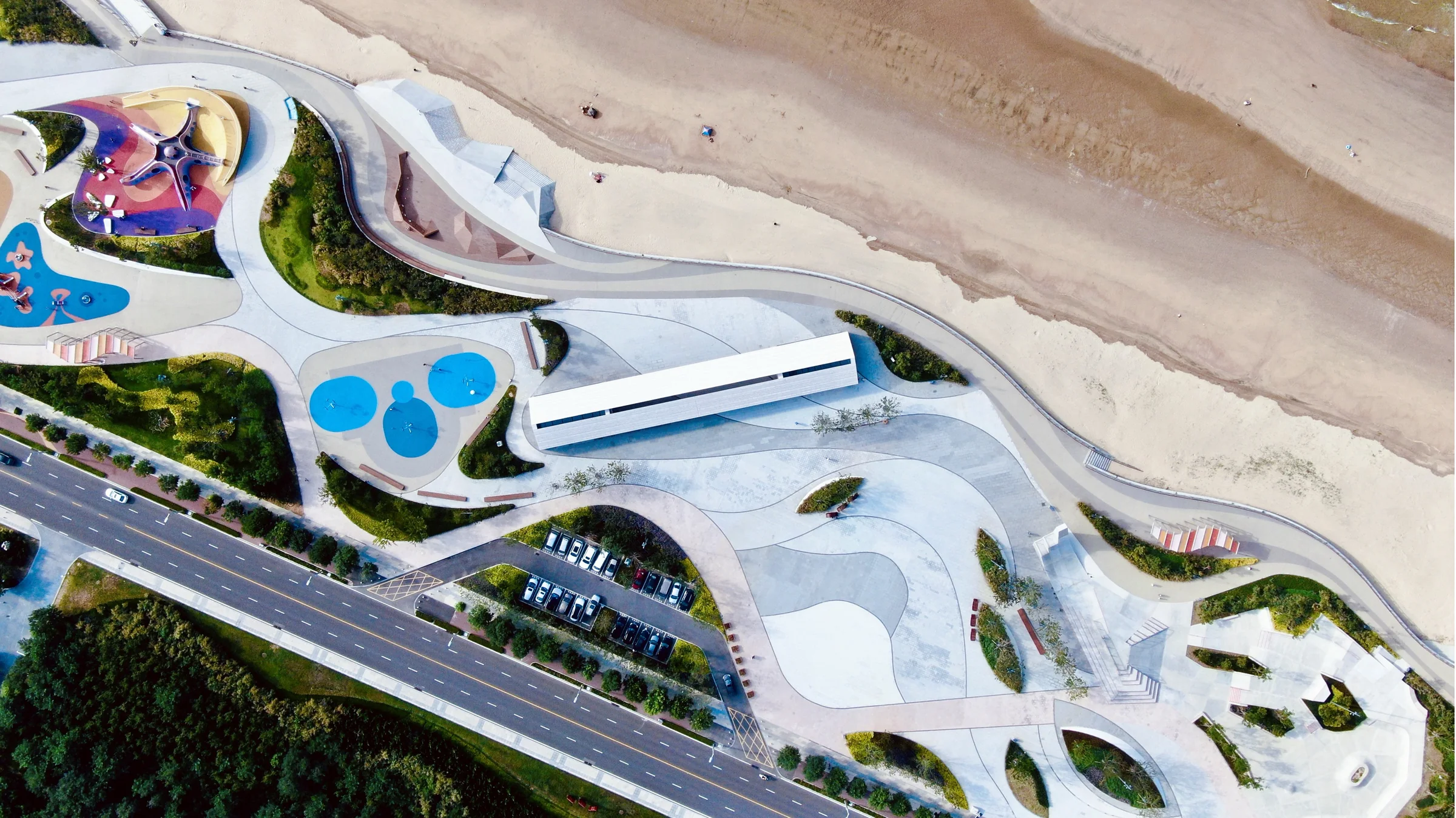Aerial view of Starfish Land play landscape