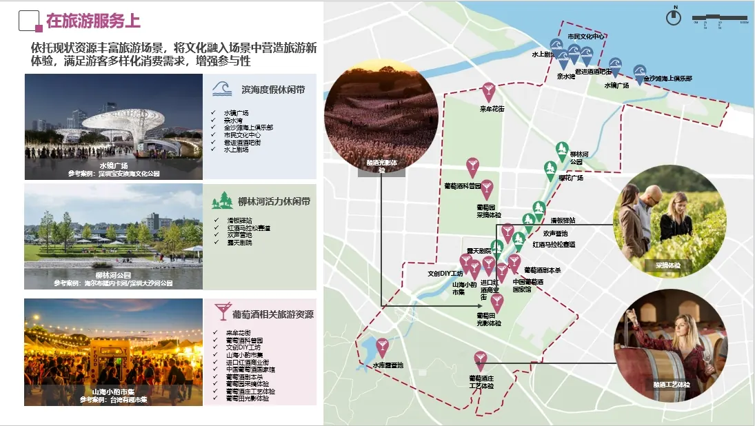 Destination programming board for Yantai Winery Town